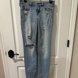 Hollister Blue Distressed Denim Skinny Jeans W28